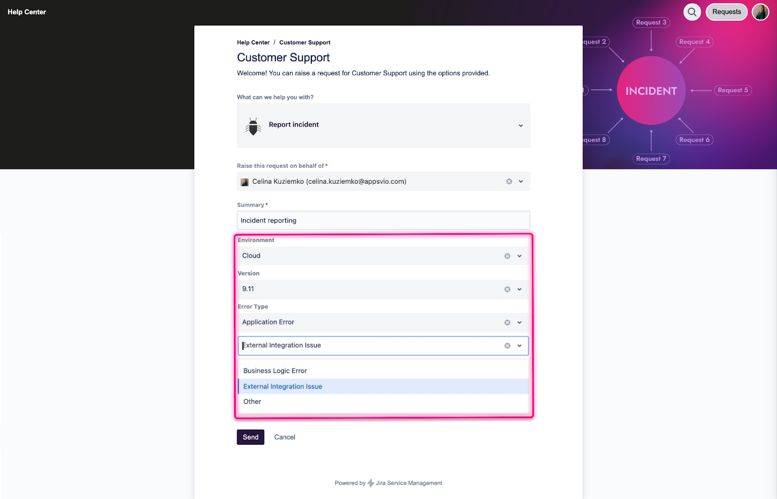 Cascading Select on Customer Portal