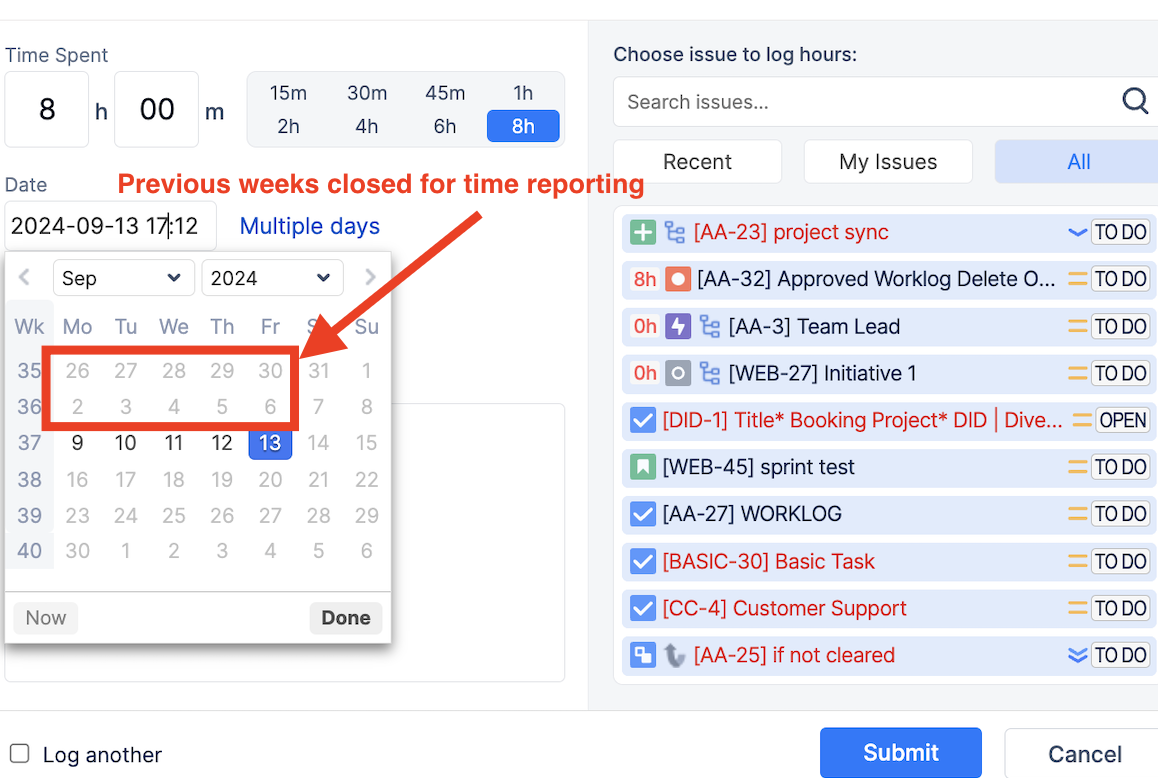 ActivityTimeline for Jira - Callendar