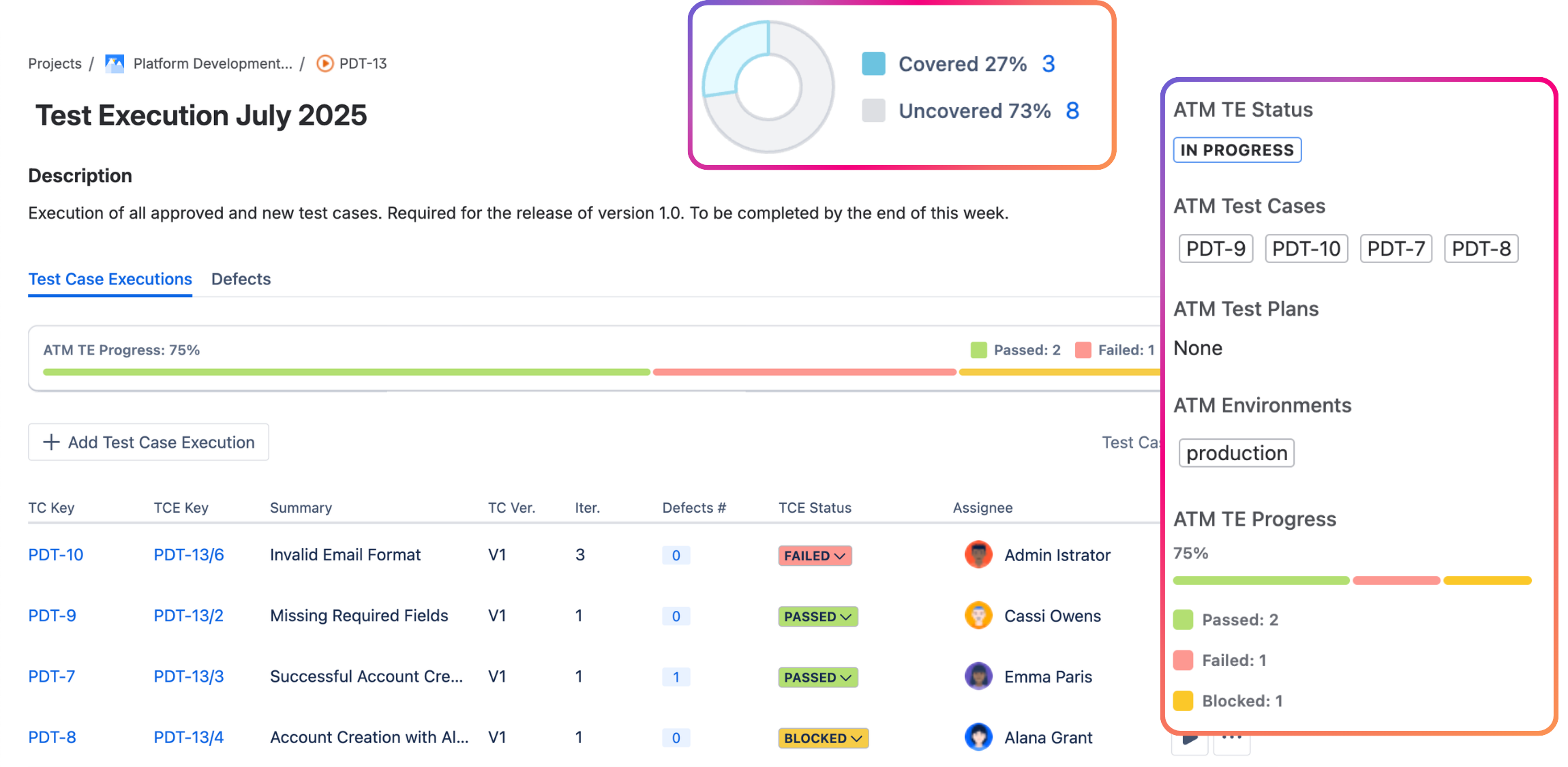 Appsvio Test Management Test Execution
